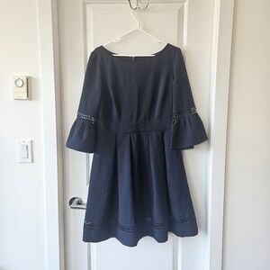 Eliza J Bell Sleeve Fit & Flare Dress Dark Navy Size 12